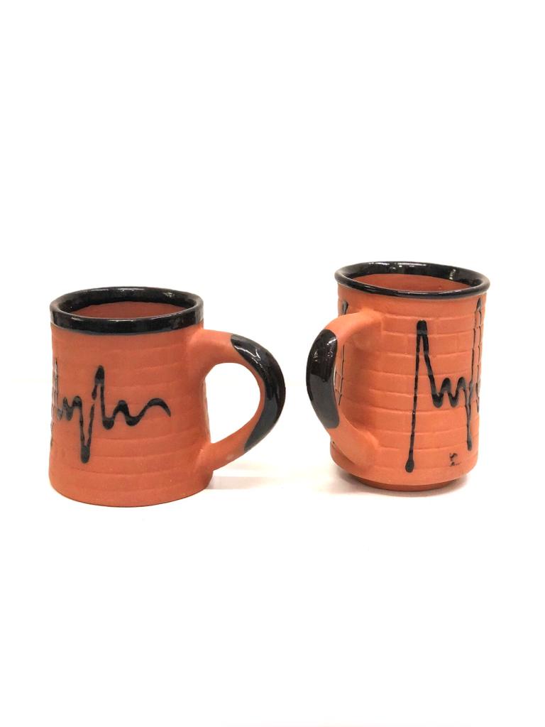 Tea Coffee Beverages Earthen Mugs Glazed With Easy Carry Terracotta Tamrapatra