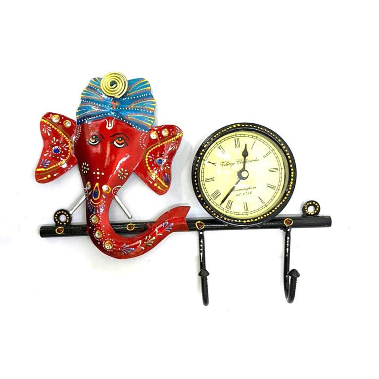 God Idols Clock Key Holder Metal Art Utility Traditional Hand Painted Tamrapatra