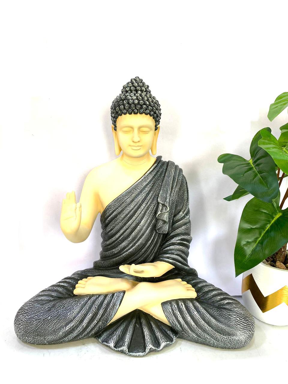 Lord Buddha In Various Antique Shades Detailed Hand Painting By Tamrapatra