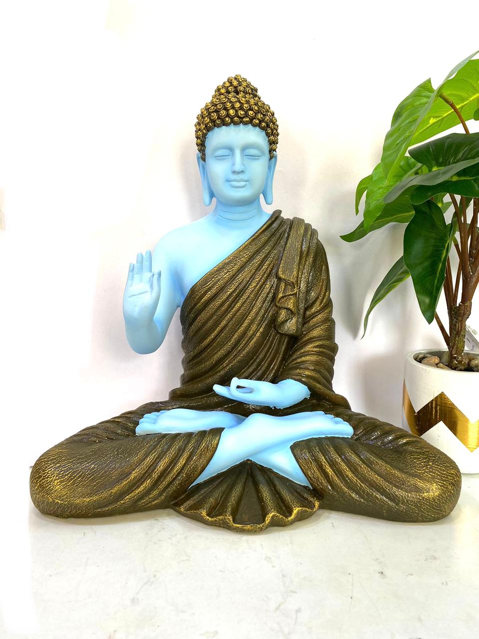 Lord Buddha In Various Antique Shades Detailed Hand Painting By Tamrapatra