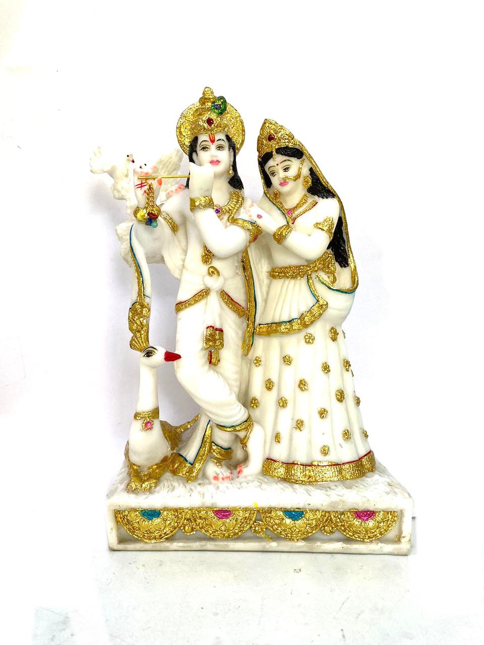 Radha Krishna Sculpture Religious Idols Beautiful Spiritual Display From Tamrapatra