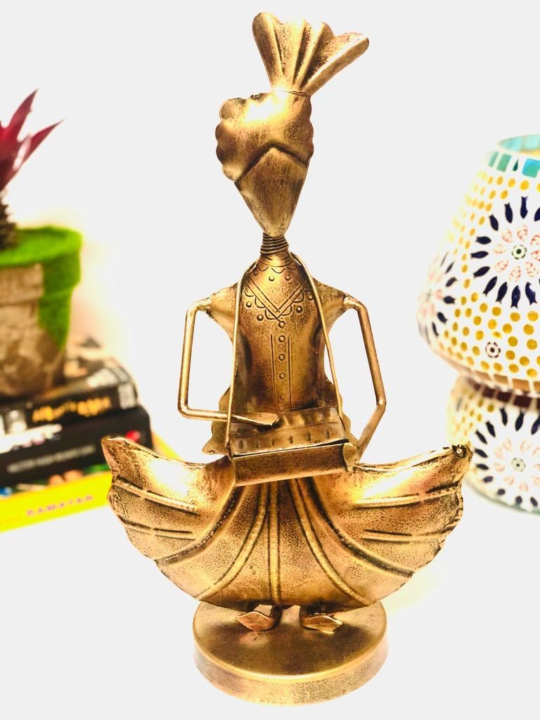 Modern Musician Playing Instruments Gold Metal Artifacts By Tamrapatra - Tamrapatra