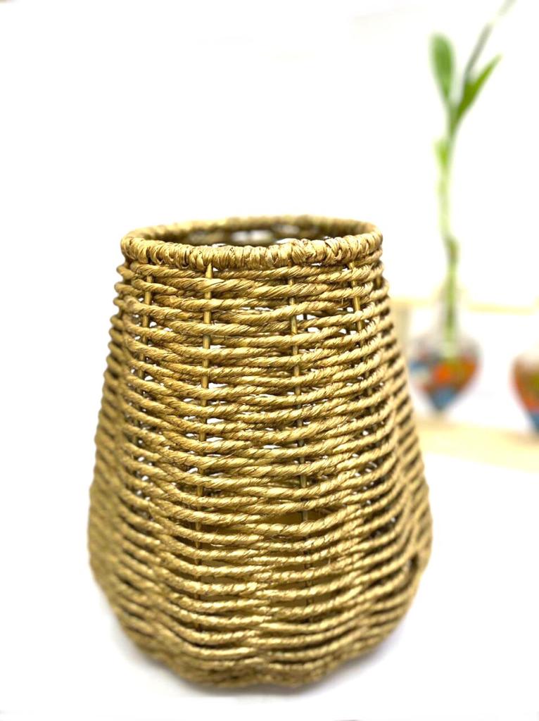 Jute Planters With Sturdy Metal Combination Various Shades From Tamrapatra