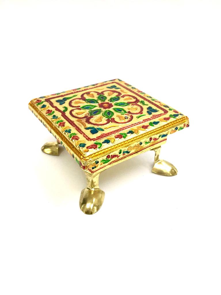 Charpoy Bajoth Golden Oxidized Patli With Metal Legs Gifting's From Tamrapatra