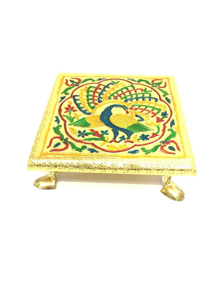 Charpoy Bajoth Golden Oxidized Patli With Metal Legs Gifting's From Tamrapatra