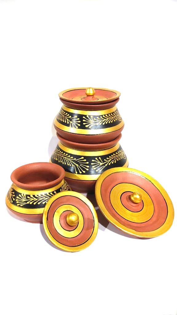 Round Handi Painting Various Size Exclusive Variety Earthenware Pots Tamrapatra