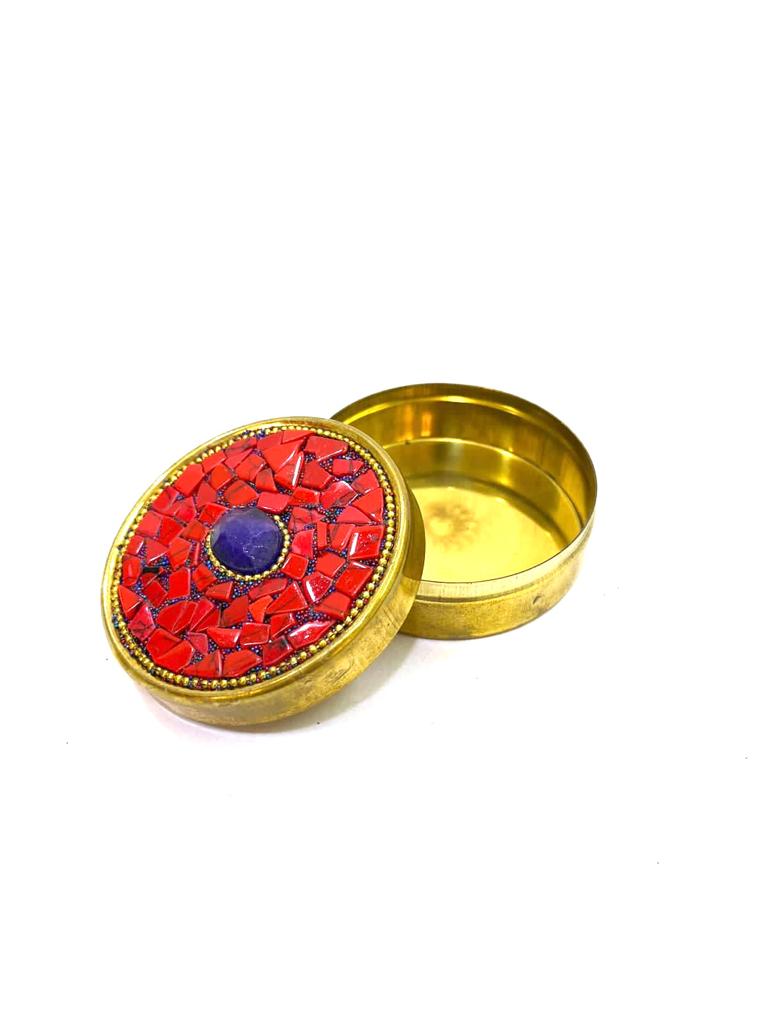 Brass Stone Dibbi With Storage Sindoor Jewelry Exclusive Range From Tamrapatra