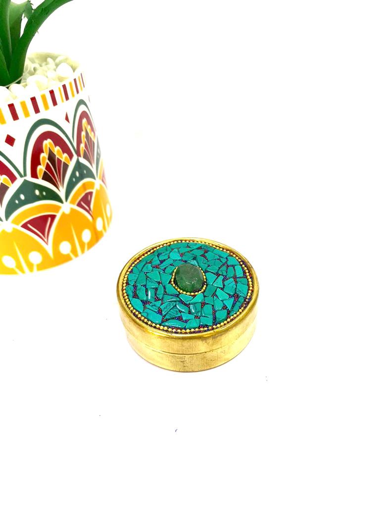 Brass Stone Dibbi With Storage Sindoor Jewelry Exclusive Range From Tamrapatra
