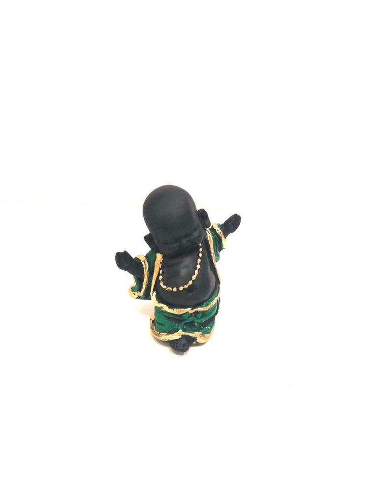 Green Shade Handcrafted Sweet Baby Playful Monks Vastu Gifts By Tamrapatra