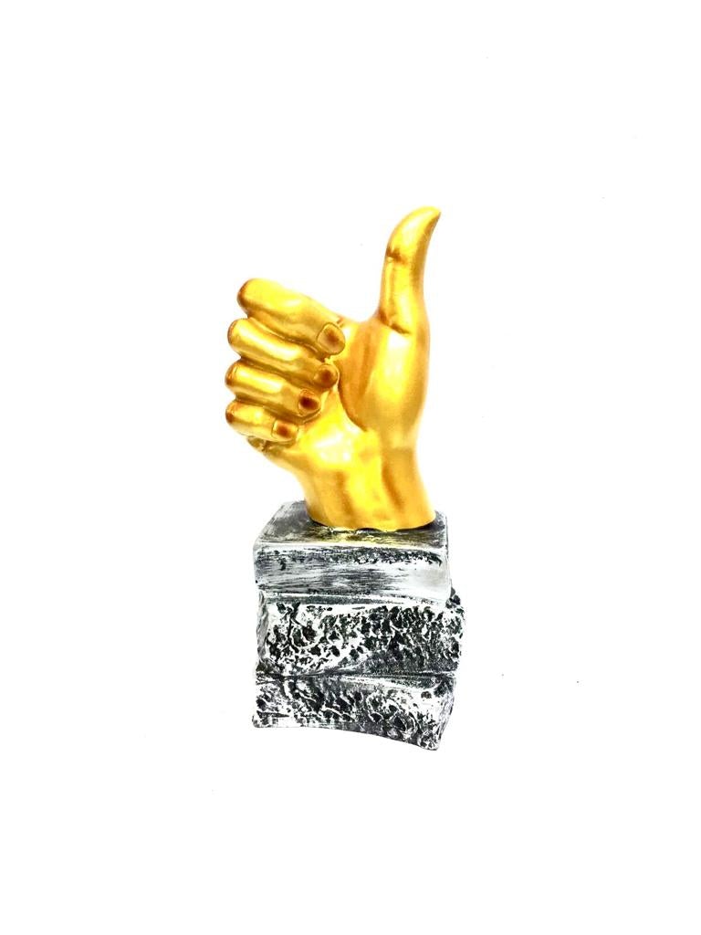 Hand Gestures Elegant Modern Theme Décor Brown Golden Shades From Tamrapatra