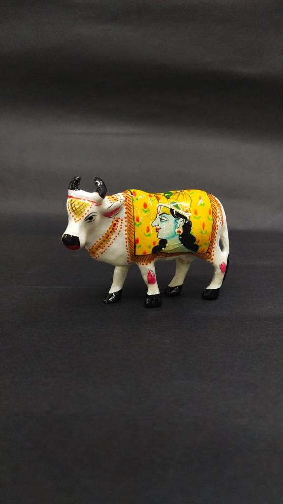 Hand Painting On Metal Cow Memorable Indian Souvenir Gifts By Tamrapatra