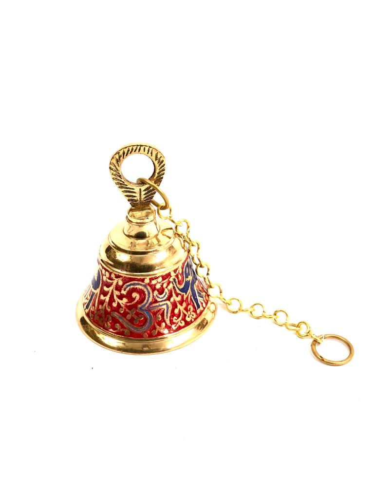 Big High Quality Brass Temple Bells In Attractive Colors Model D Tamrapatra