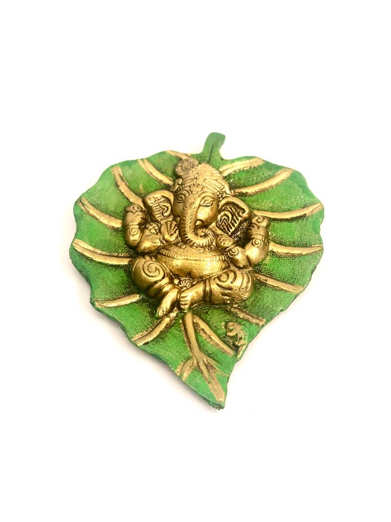 Home Décor Ganesh On Leaf Hanging Authentic Handicrafts At Tamrapatra