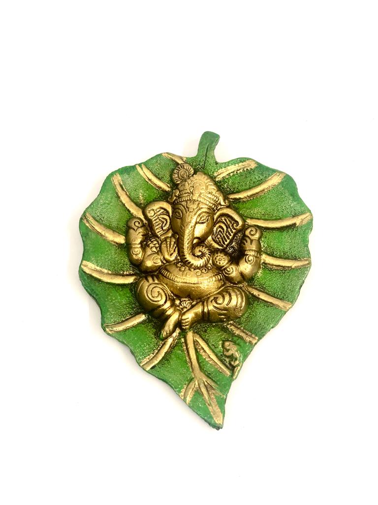 Home Décor Ganesh On Leaf Hanging Authentic Handicrafts At Tamrapatra