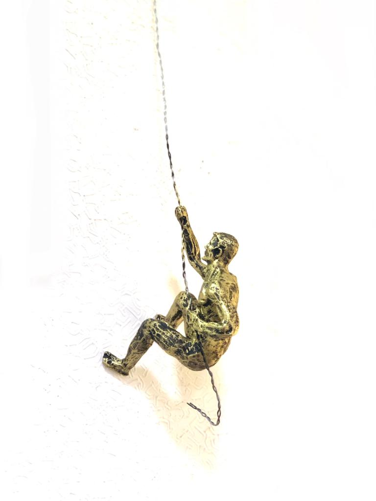 Rock Climbing Hanging Rope Man Figurines Sculpture Modern By Tamrapatra