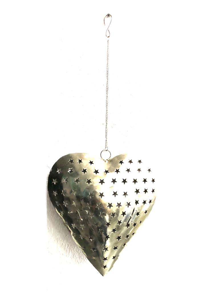 Heart Shaped Metal Tea Light Holder Spread Love & Light At Once Tamrapatra