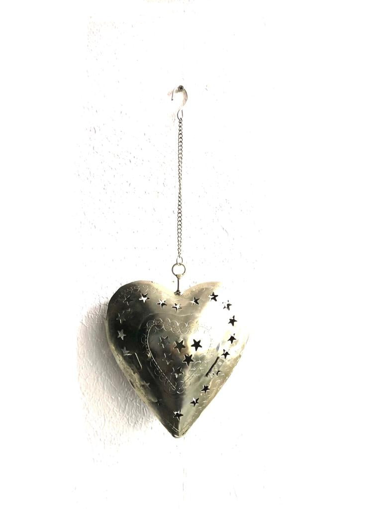 Heart Shaped Metal Tea Light Holder Spread Love & Light At Once Tamrapatra