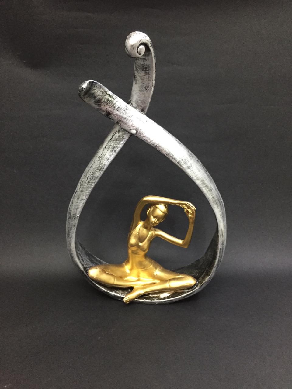Modern Home Décor Yoga Lady Figurine In Showpiece New Art Tamrapatra