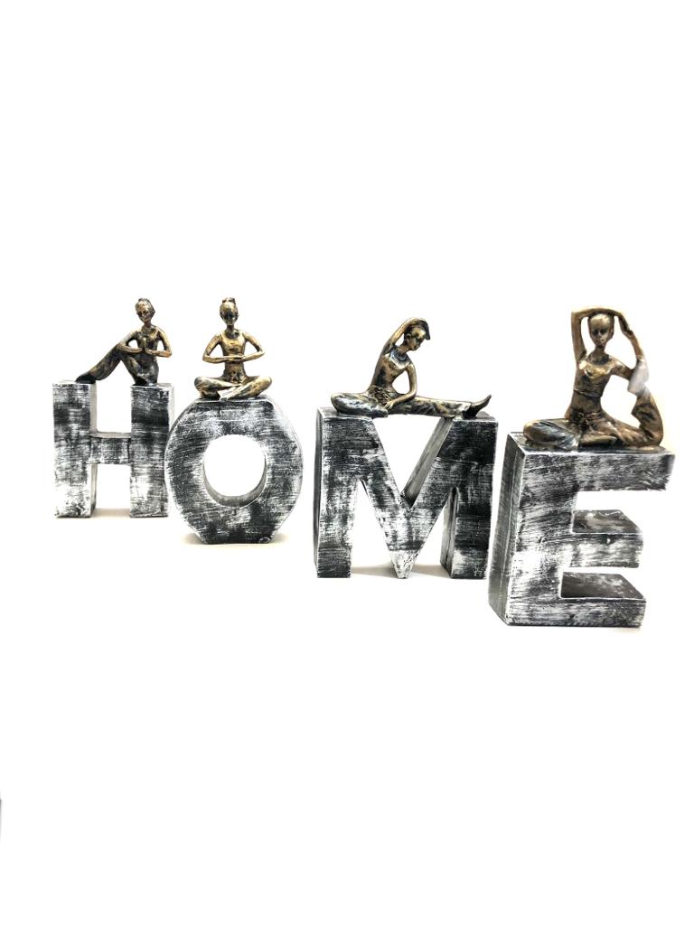 Elegant Yoga Home Letters Lady Modern Décor Exclusive Showpiece S/4 By Tamrapatra