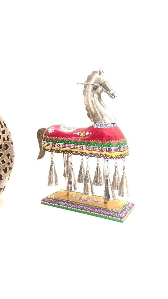 Majestic Horse On Stand & Chiming Bells Handicraft Supplier Tamrapatra