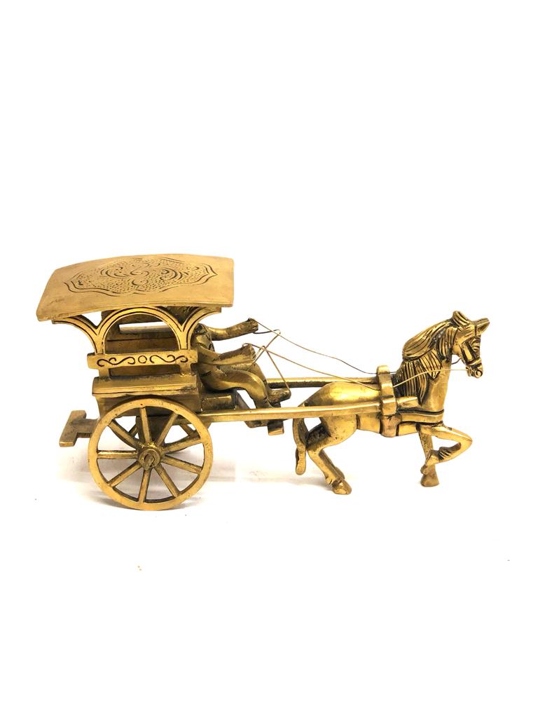 Horse Cart With Villager Beautiful Brass Showpiece Gifts Collection Tamrapatra