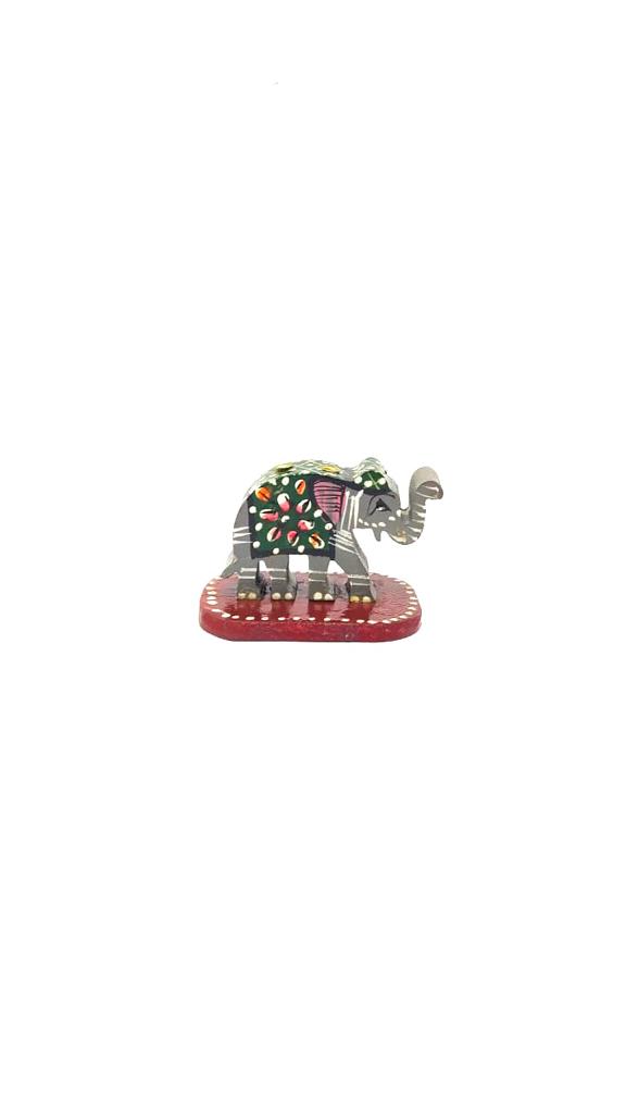 Elephant Incense Stick Holder Wooden Hand Painted Gifting Art By Tamrapatra