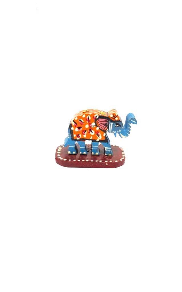 Elephant Incense Stick Holder Wooden Hand Painted Gifting Art By Tamrapatra