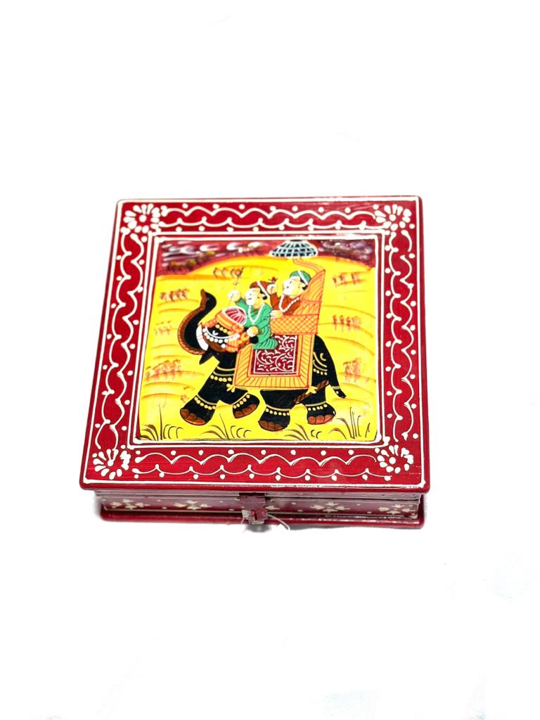 Hand Painted Jewelry Box In Various Designs Indian Craftsmanship From Tamrapatra