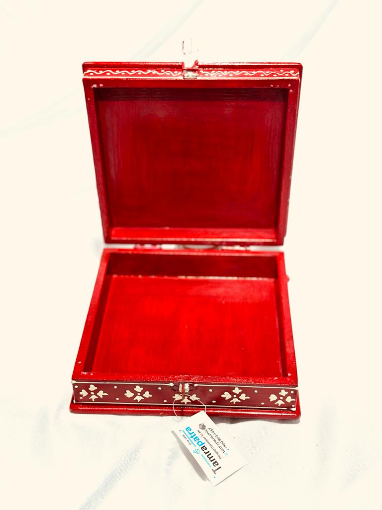 Hand Painted Jewelry Box In Various Designs Indian Craftsmanship From Tamrapatra