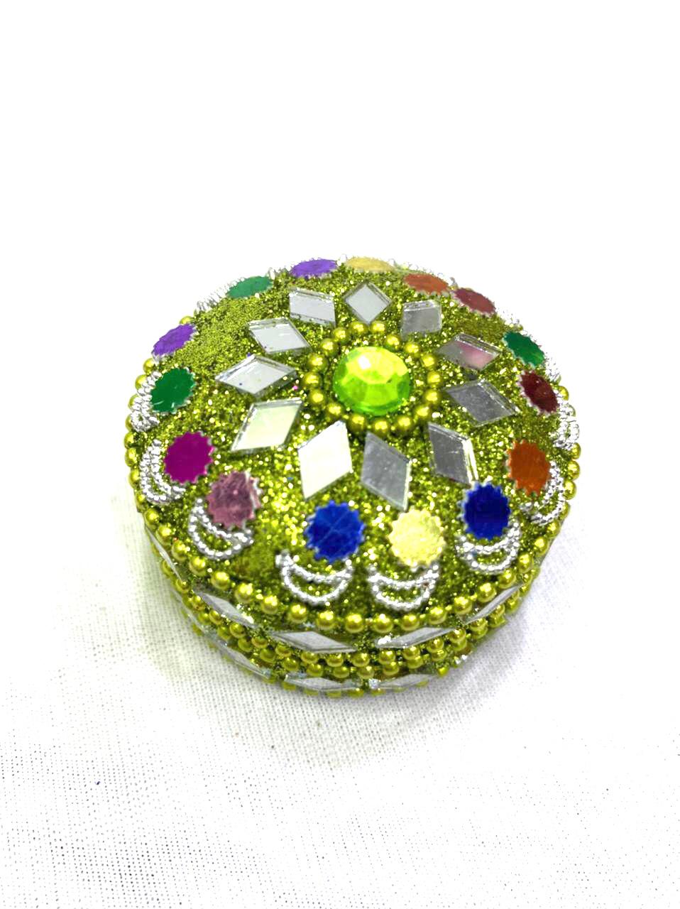Jewelry Box Mirror & Kundan Art Handcrafted Storage Gifts Occasion Tamrapatra