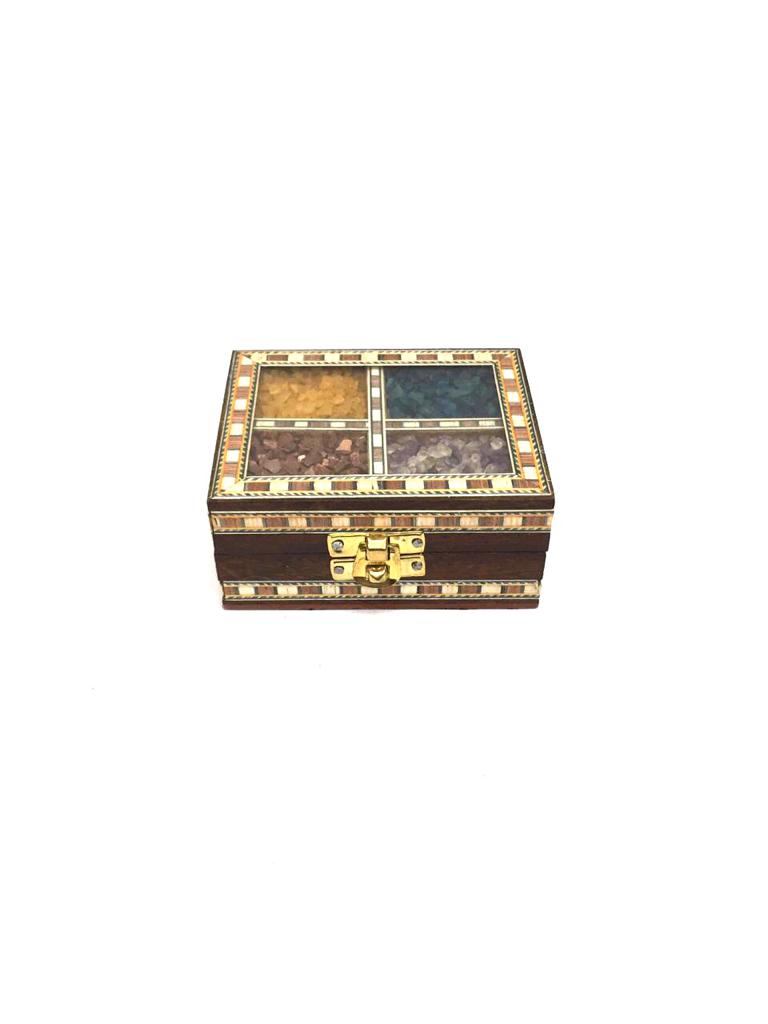 Designer Gemstone Jewelry Wooden Storage Box Beautiful Gifts By Tamrapatra