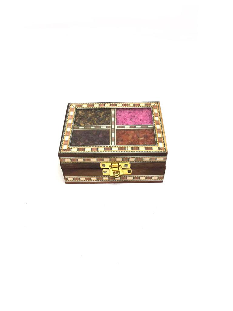 Designer Gemstone Jewelry Wooden Storage Box Beautiful Gifts By Tamrapatra