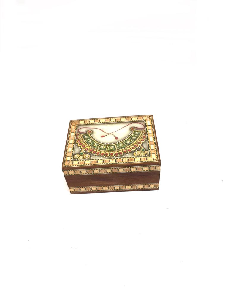 Handcrafted Jewelry Marble Box With Miniature Hand Painting By Tamrapatra