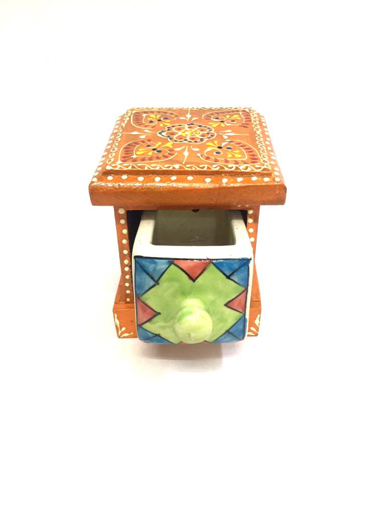 Hand Painted Single Designer Drawer Traditional Gifting Décor By Tamrapatra
