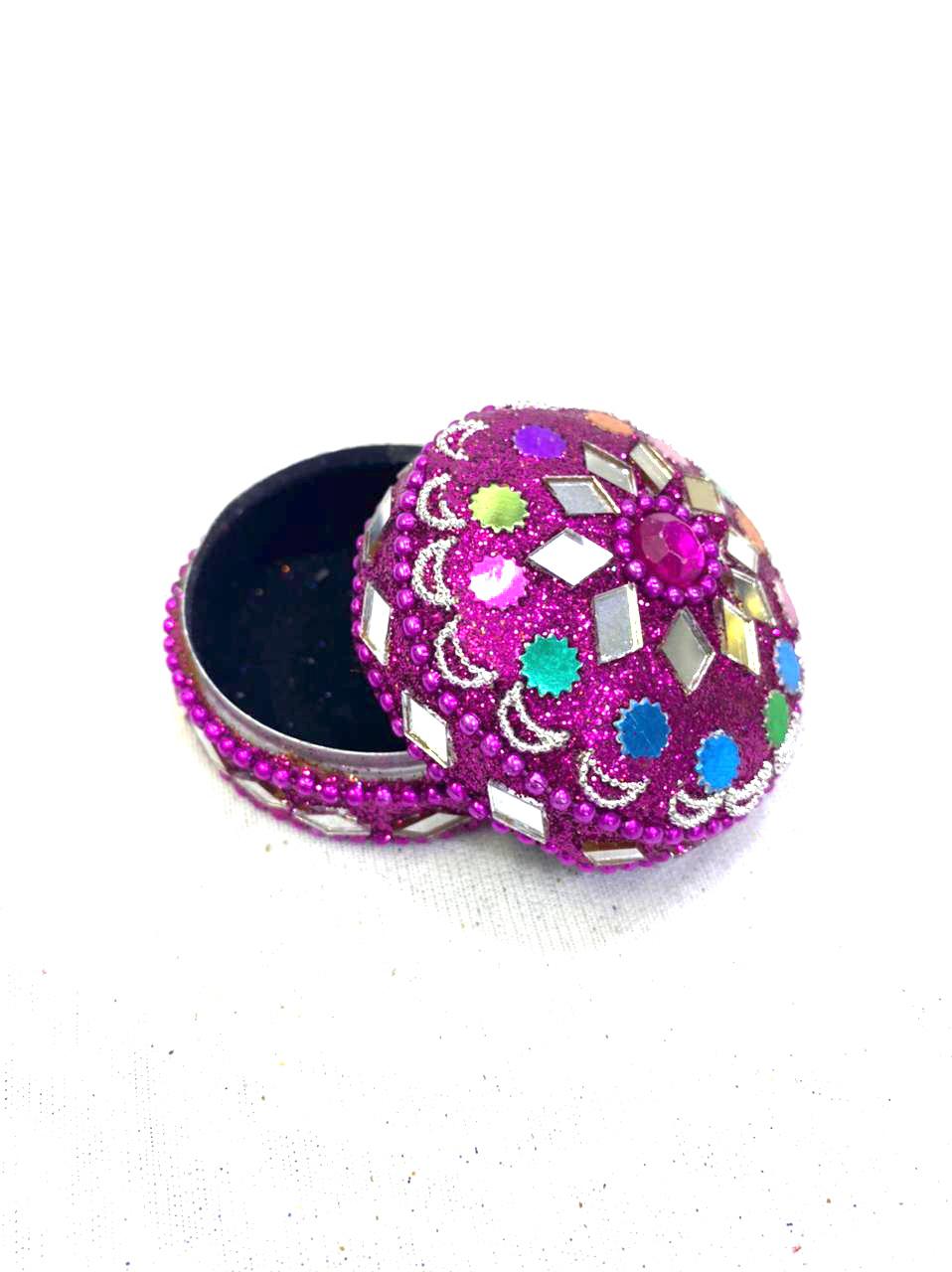 Jewelry Box Mirror & Kundan Art Handcrafted Storage Gifts Occasion Tamrapatra