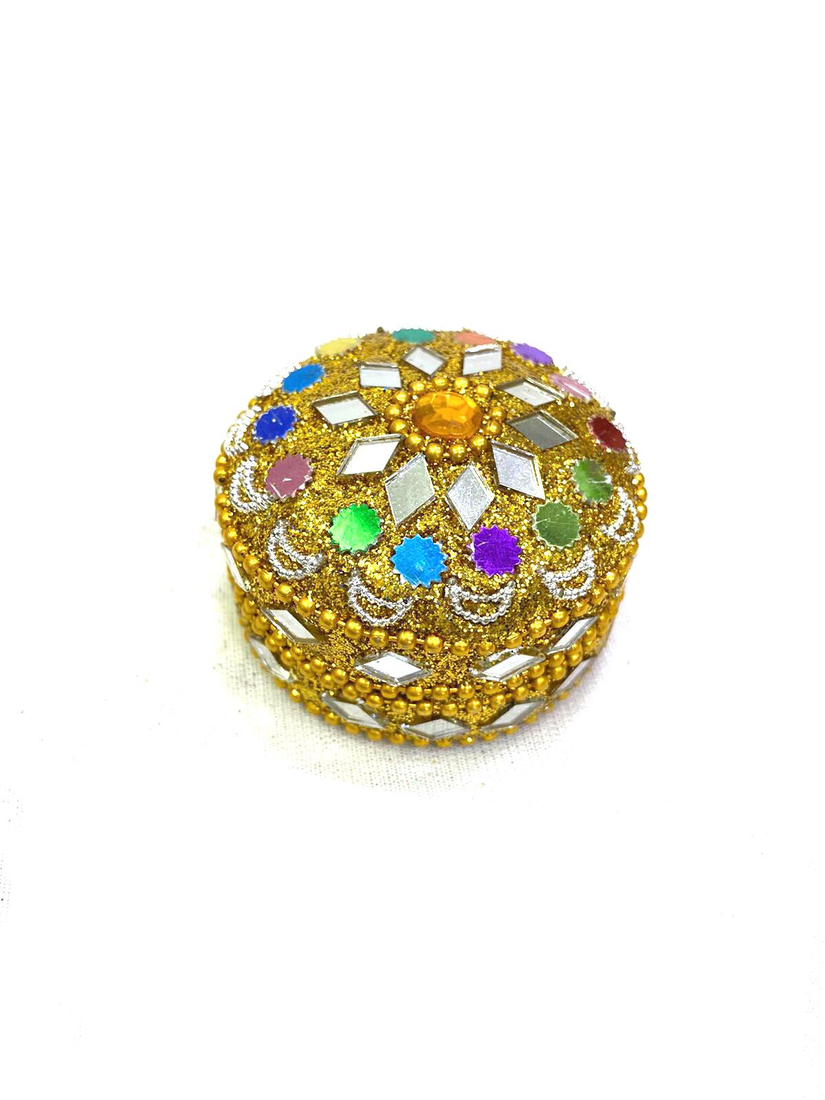 Jewelry Box Mirror & Kundan Art Handcrafted Storage Gifts Occasion Tamrapatra
