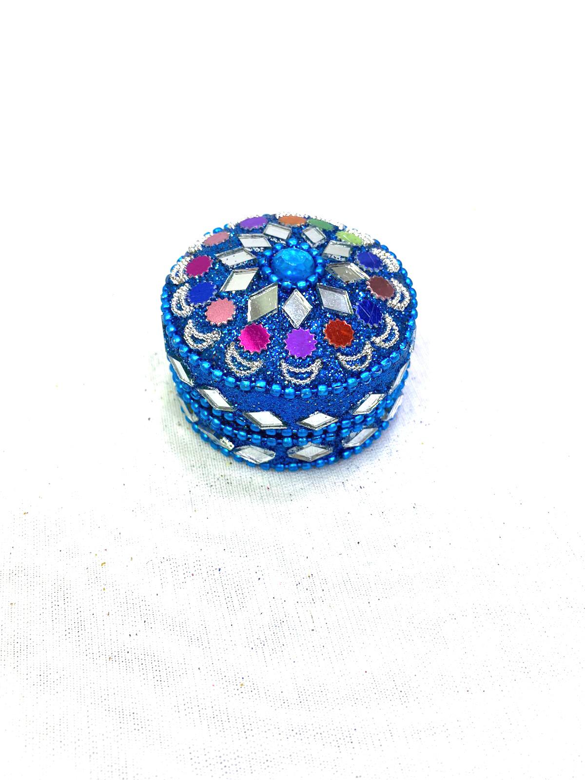 Jewelry Box Mirror & Kundan Art Handcrafted Storage Gifts Occasion Tamrapatra
