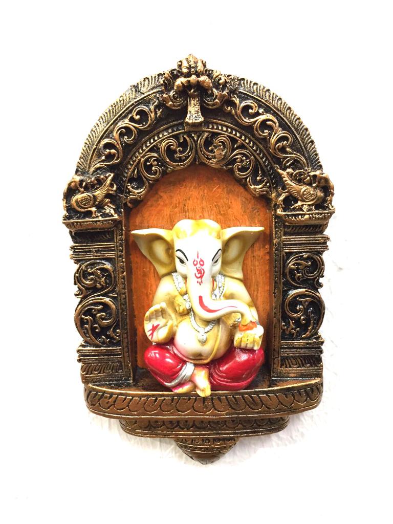 Small Jharokha Style Ganesha Religious Wall Hangings Resin Available Tamrapatra