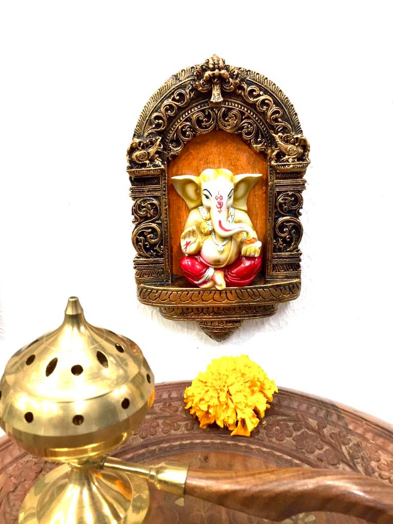Small Jharokha Style Ganesha Religious Wall Hangings Resin Available Tamrapatra