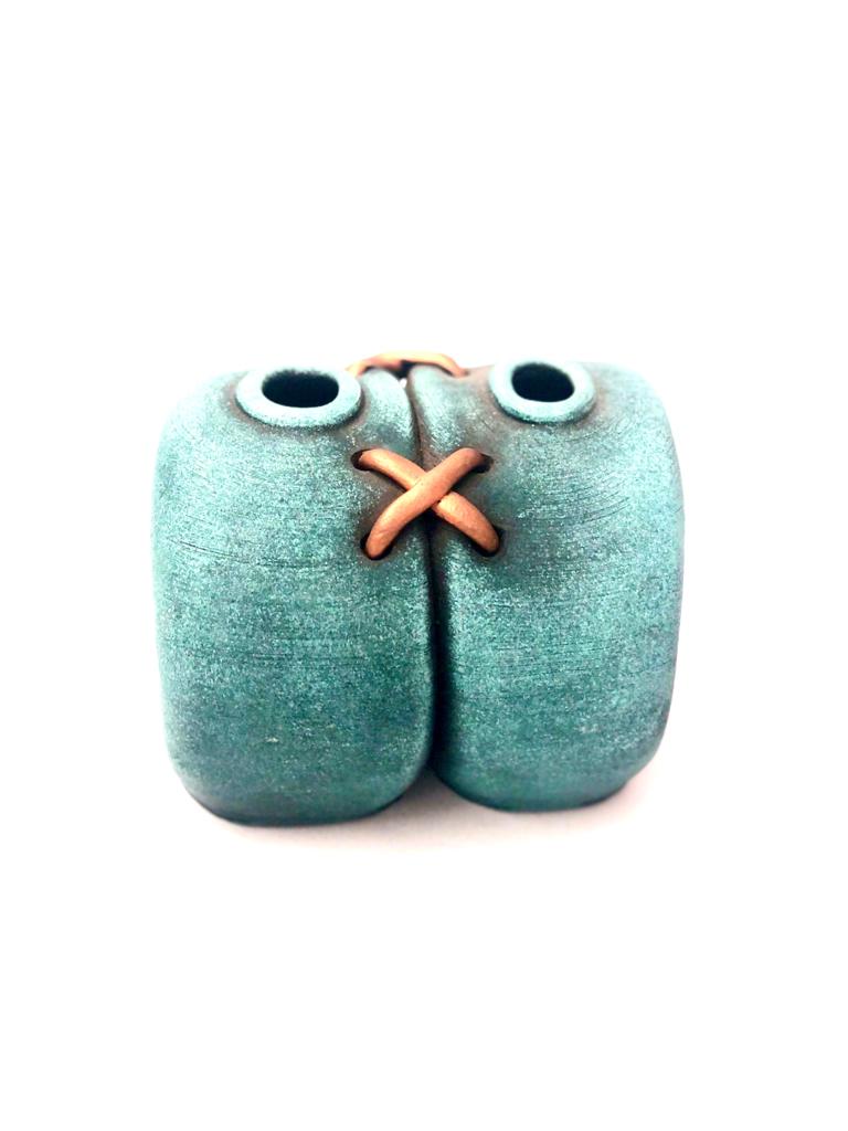 Twin Joint Pots In Exclusive Designs Earthen Clay Naturally Handmade Tamrapatra