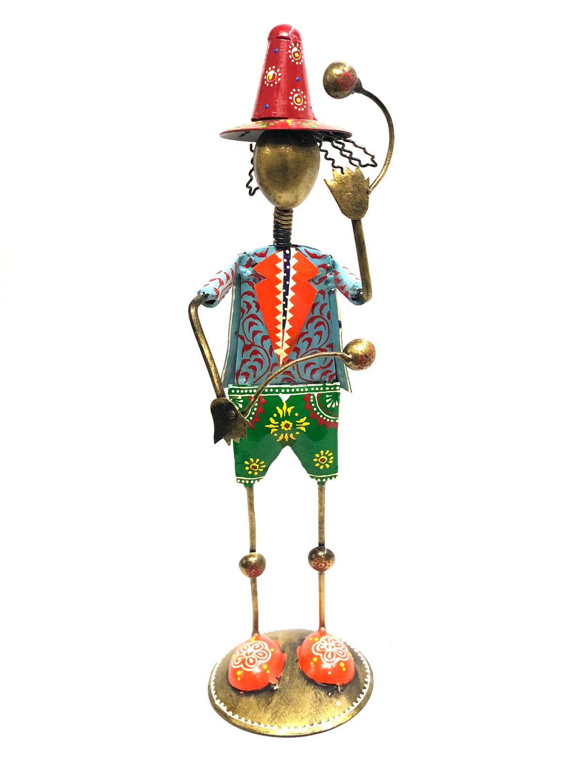 Circus Joker Metal Figurines Handcrafted Showpiece Home Décor Tamrapatra