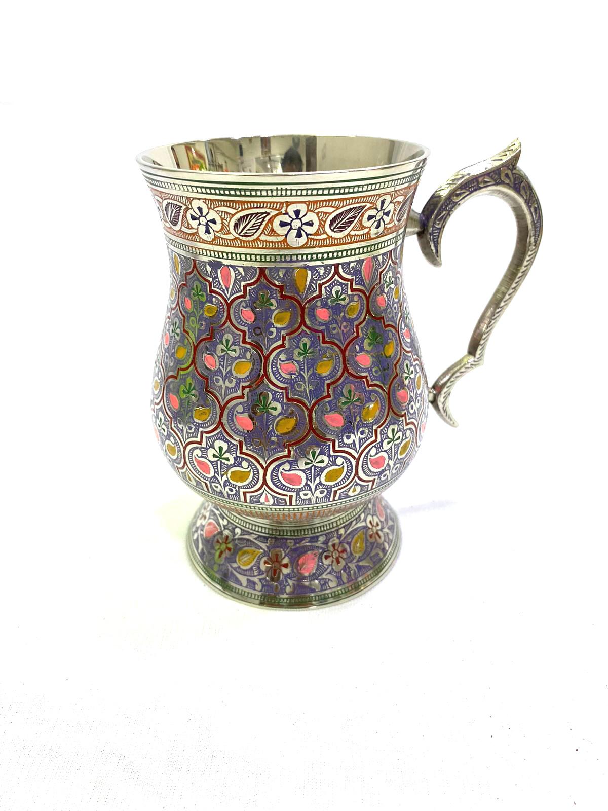 Wine Mug Brassware Royal Carving Handcrafted Vintage Collectible Tamrapatra