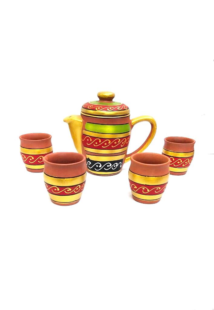 Hand Painted Designer Jug Set With New Options Of Kulhad & Glass From Tamrapatra