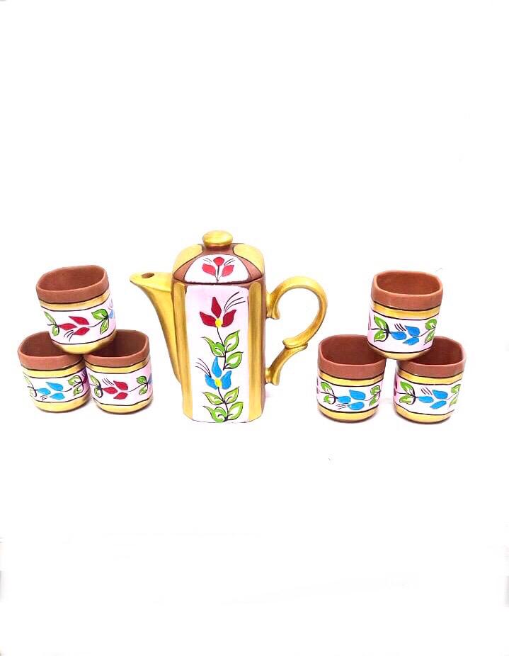 Ruchi Coffee Set Morning Hand Painted Earthenware Jug & Glass By  Tamrapatra