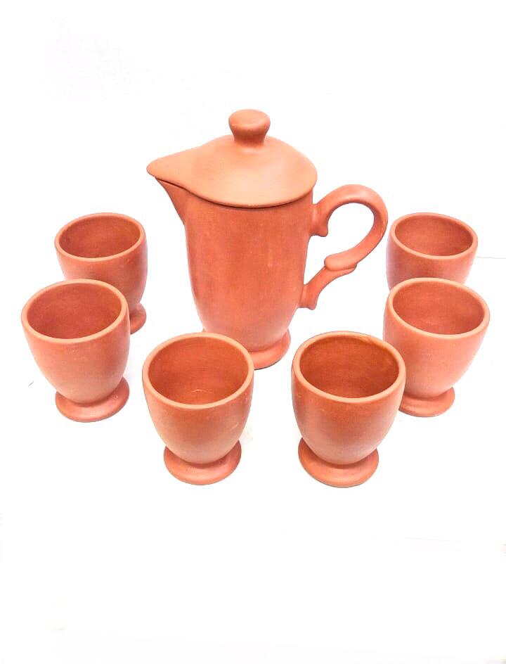 Morning Jug Set With Beautiful Shaped Jugs & 4/6 Glasses Serve Drinks Tamrapatra