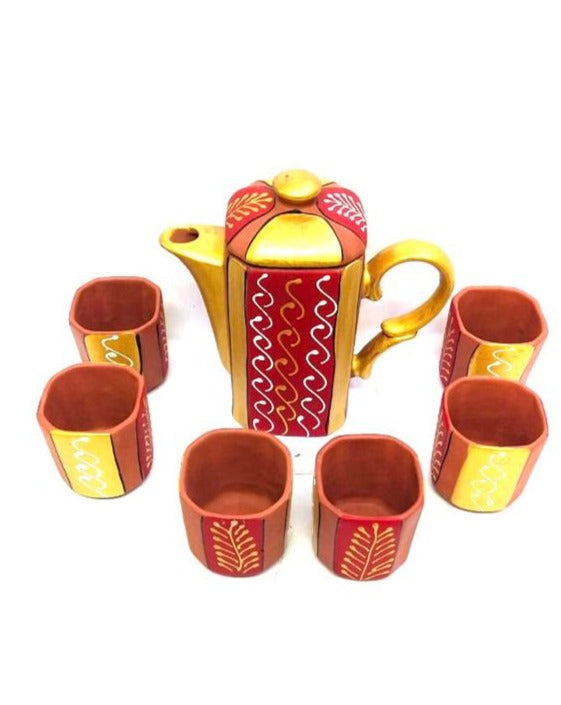 Ruchi Coffee Set Morning Hand Painted Earthenware Jug & Glass By  Tamrapatra
