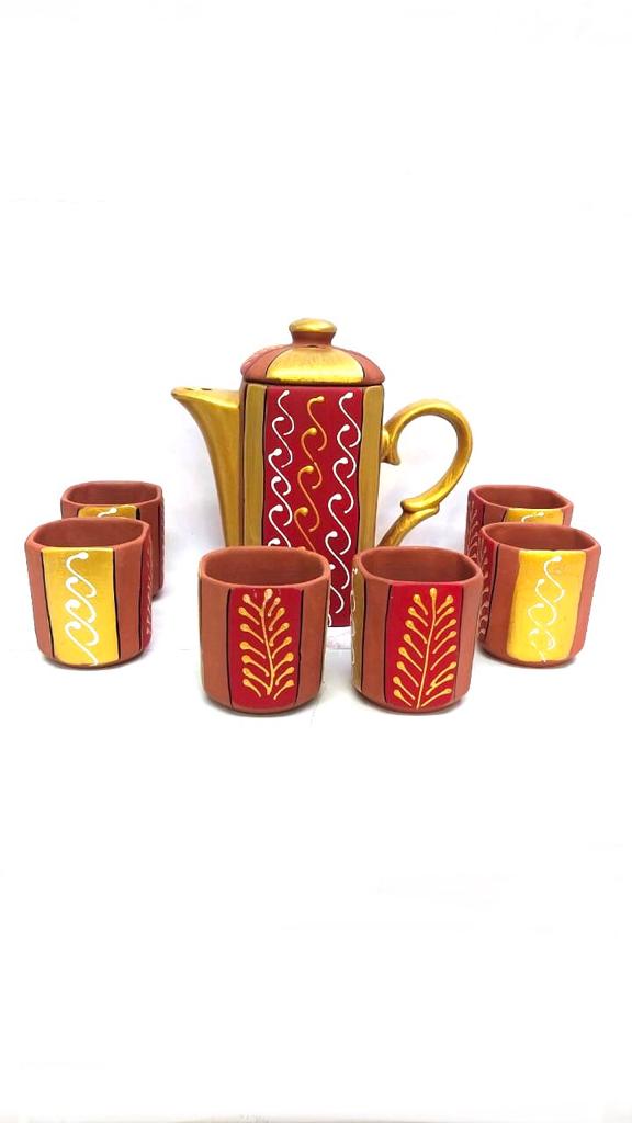 Ruchi Coffee Set Morning Hand Painted Earthenware Jug & Glass By  Tamrapatra