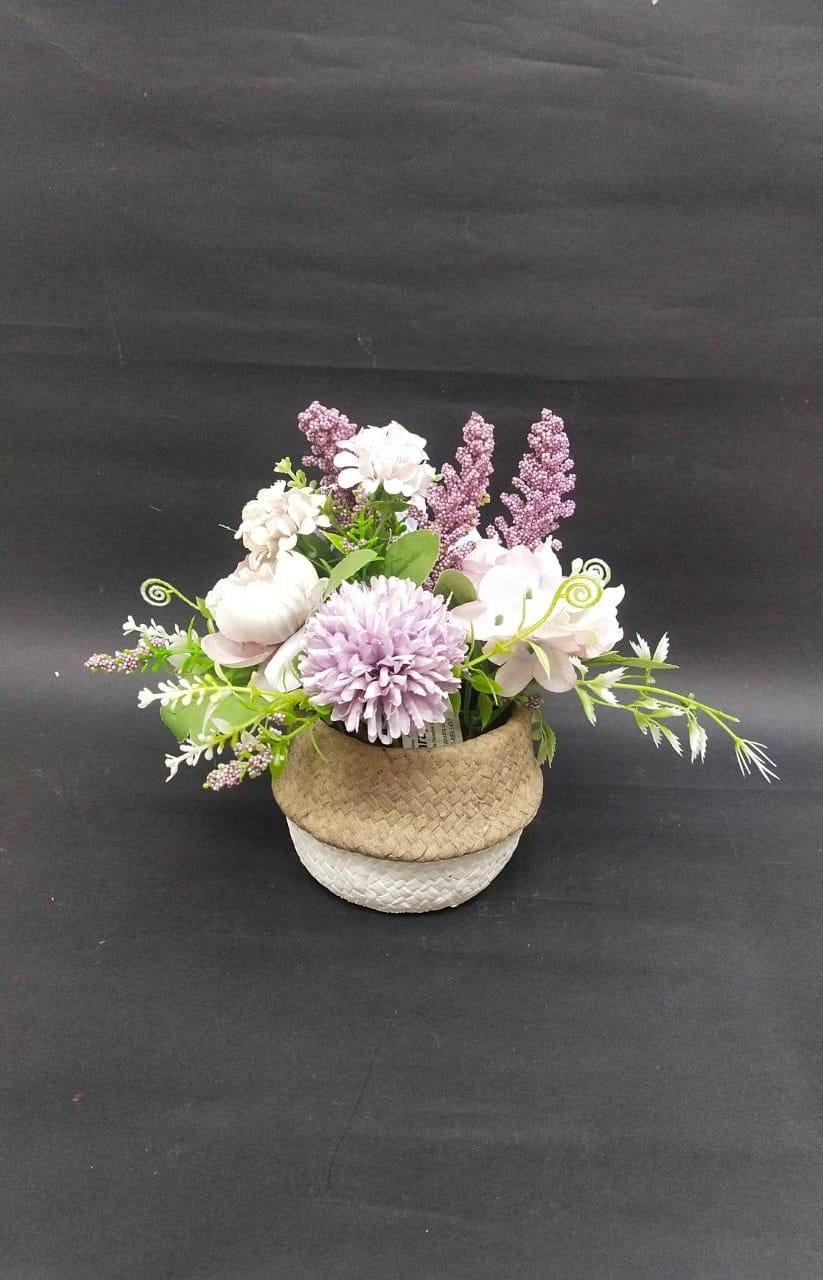 Flower Plants Arrangement In Jute Finished Pot Indoor Décor Garden Tamrapatra