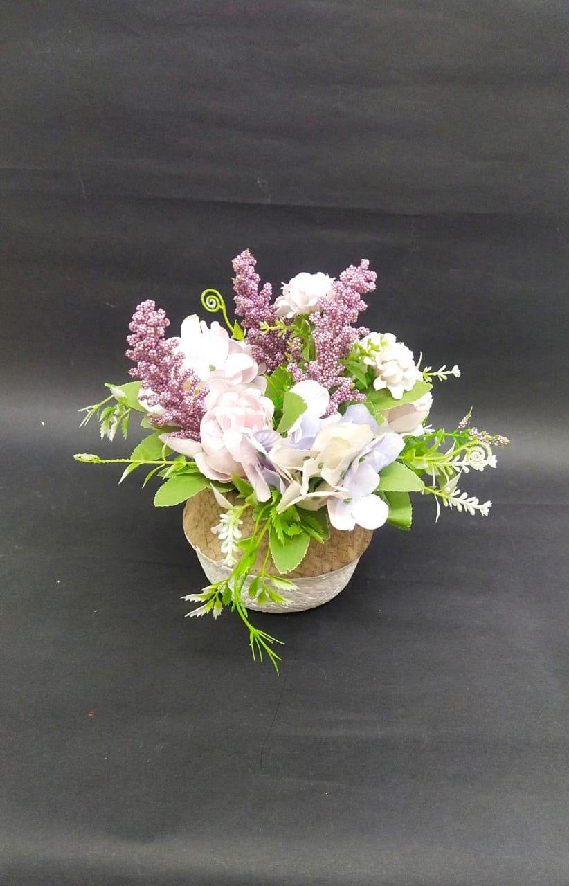 Flower Plants Arrangement In Jute Finished Pot Indoor Décor Garden Tamrapatra