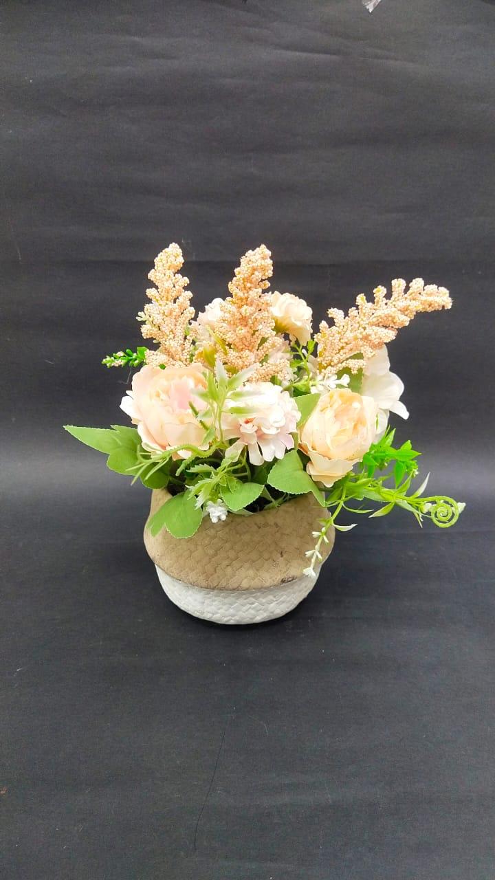 Flower Plants Arrangement In Jute Finished Pot Indoor Décor Garden Tamrapatra